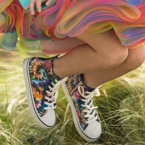 Steve Madden Kids Jeweled Rainbow Tie Dye Swirl Girls Size 3 Shoes